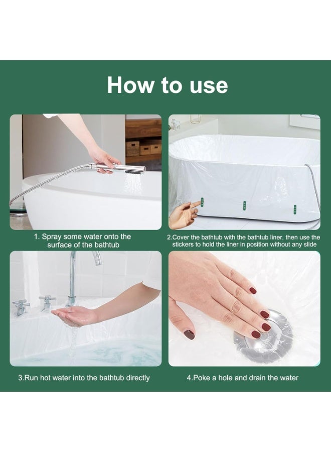 Bukela 10-Pack Quality Bathtub Cover Liner Disposable Travel Bathtub Plastic Bag Portable Leak-Proof, Large Thickened Bath Tubs Lining Film for Home Hotel Bathtubs (102 x47 Inch), Each Individually Packaged - Image 4